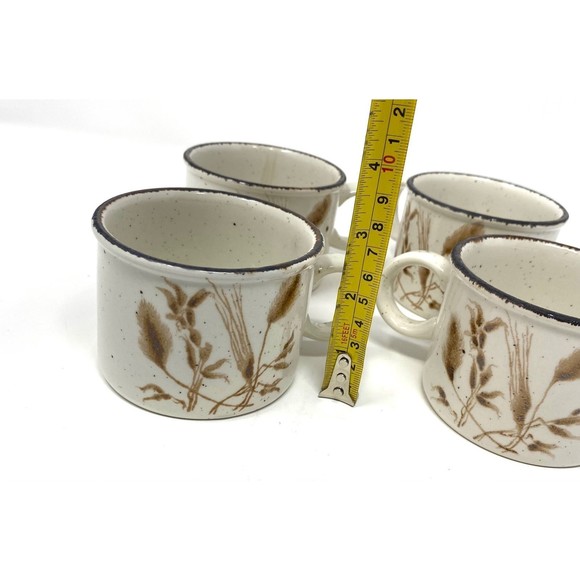 Vintage Stonehenge Midwinter Wild Oats Coffee Mug and Saucer Set of 4 MCM - Picture 11 of 11